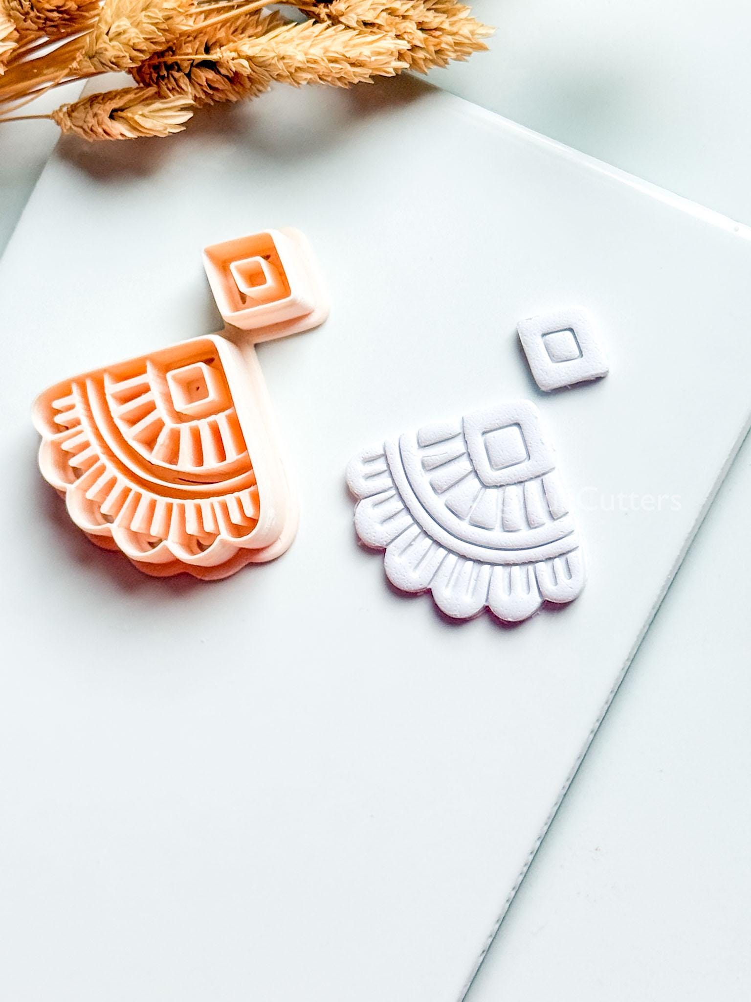 Odette Clay Cutter: Geometric Fan Polymer Clay Earring Shape