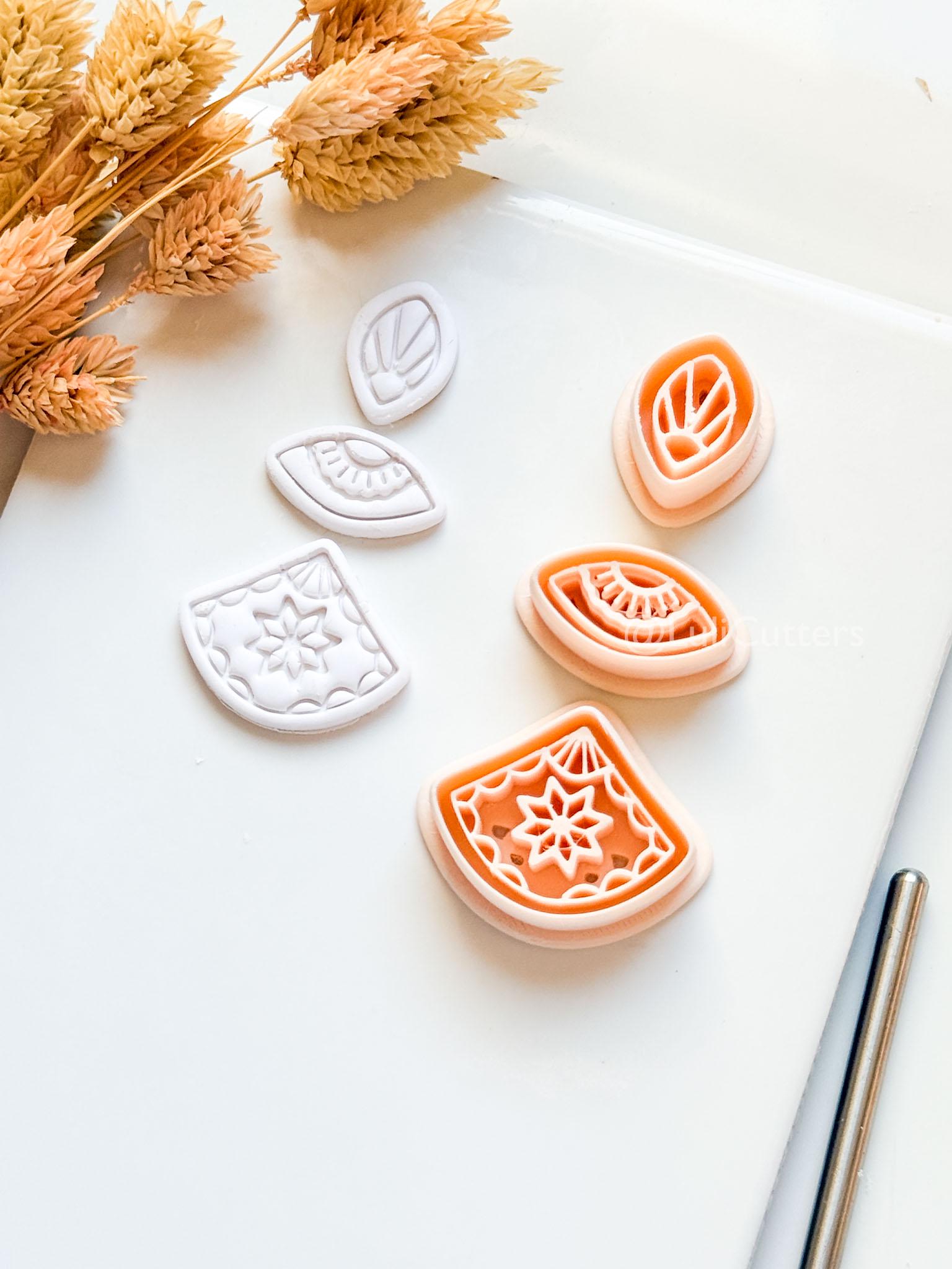 Bruna Dangle Clay Cutter Set: Layered Geometric Drop Design