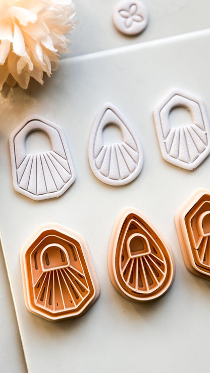 Solflare Polymer Clay Cutters: Sunburst Shapes for Earrings & Jewelry