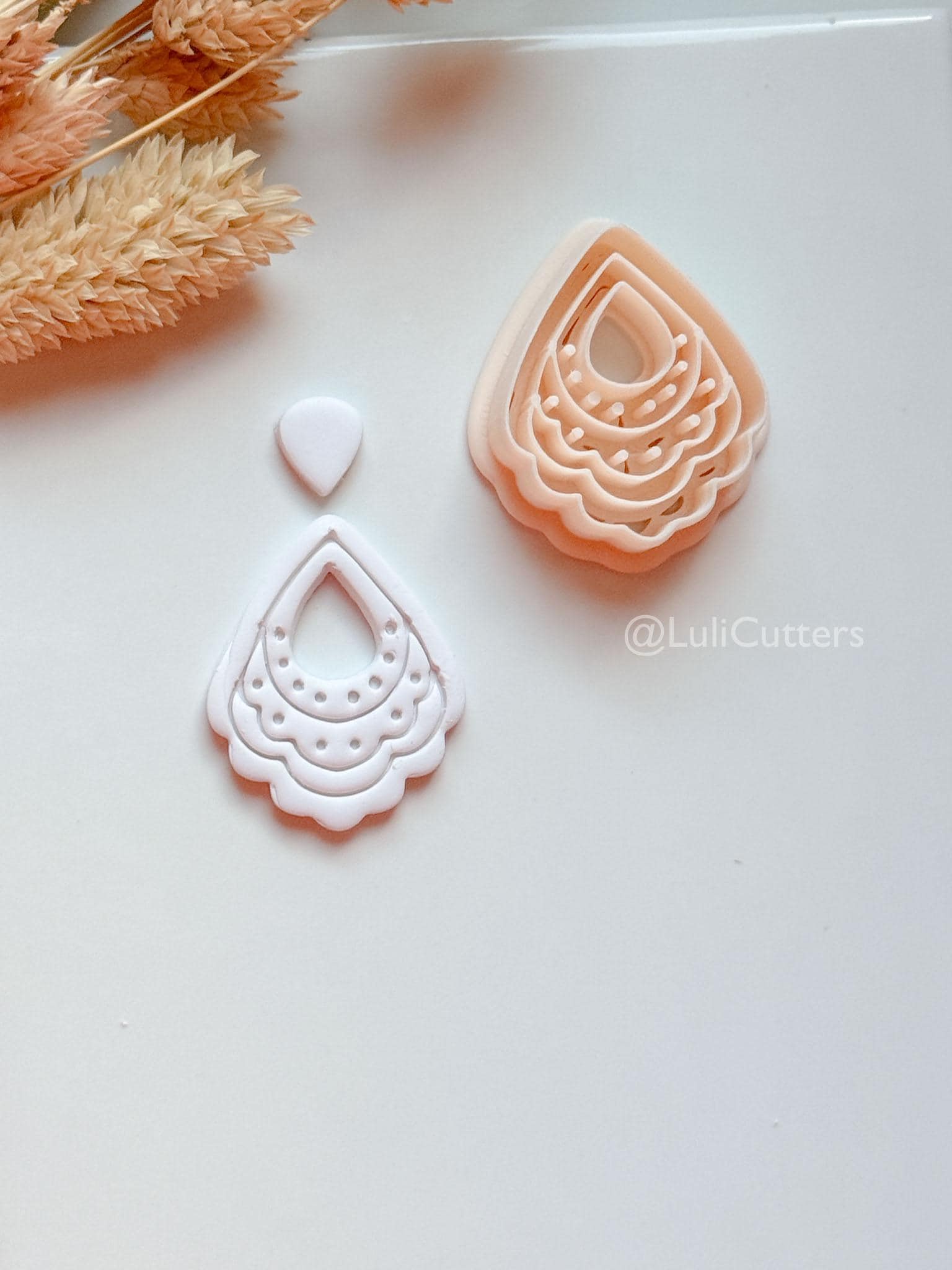 Clarine Clay Cutter: Layered Teardrop Boho Design