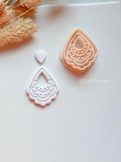 Clarine Clay Cutter: Layered Teardrop Boho Design