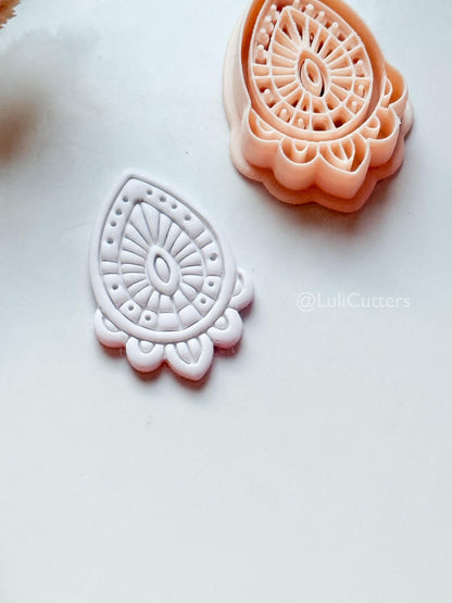 Lume Drop Clay Cutter: Layered Mandala Polymer Clay Earring Shape