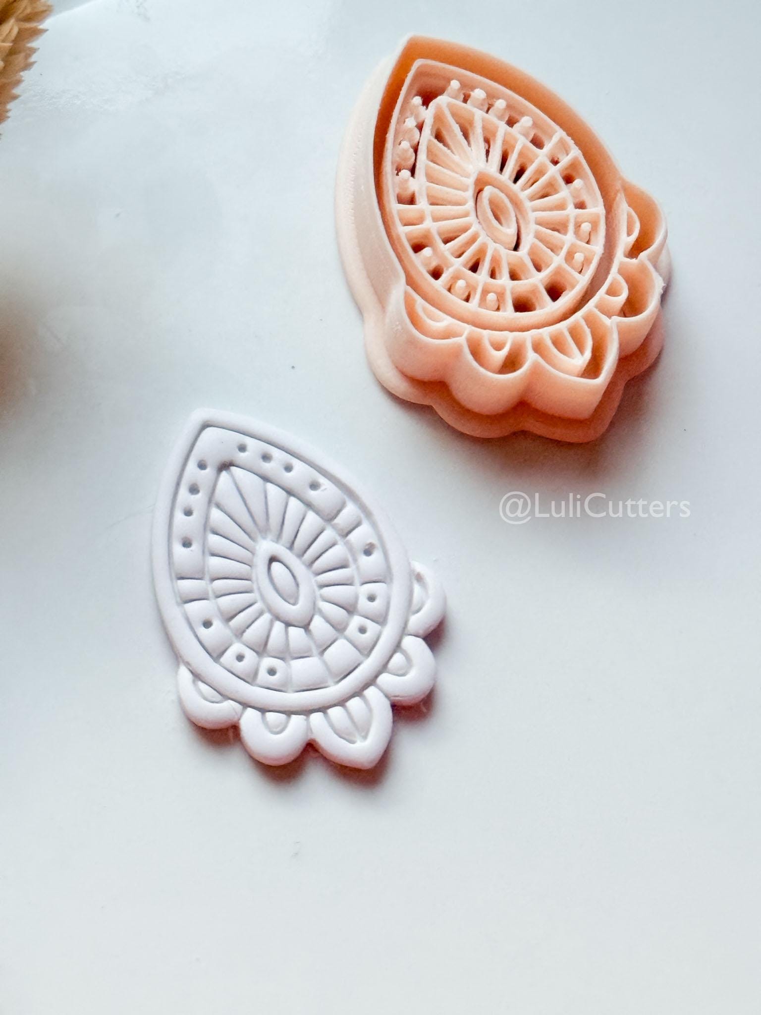 Lume Drop Clay Cutter: Layered Mandala Polymer Clay Earring Shape
