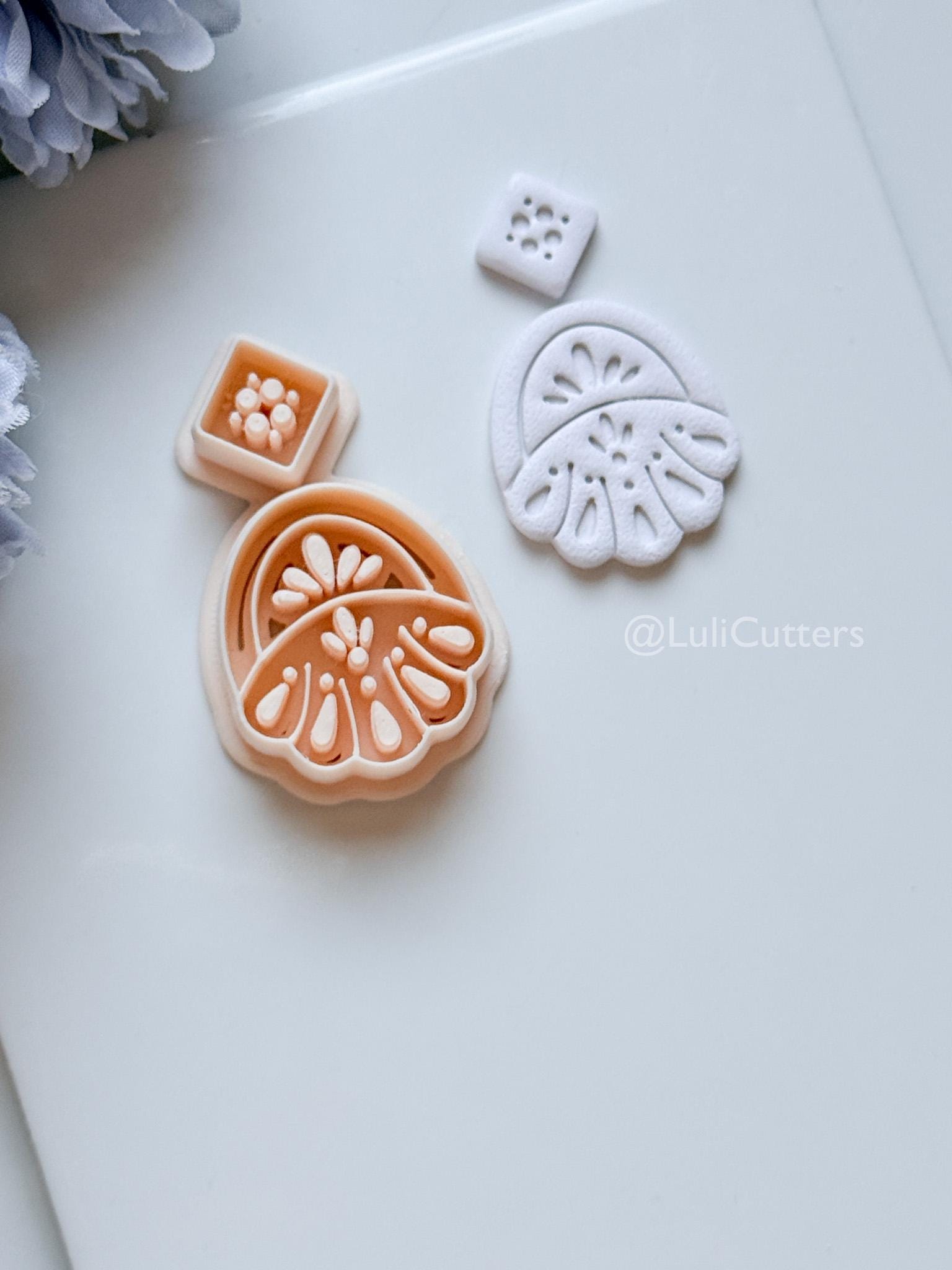 Aveline Petal Polymer Clay Cutter: Floral Teardrop for Earrings