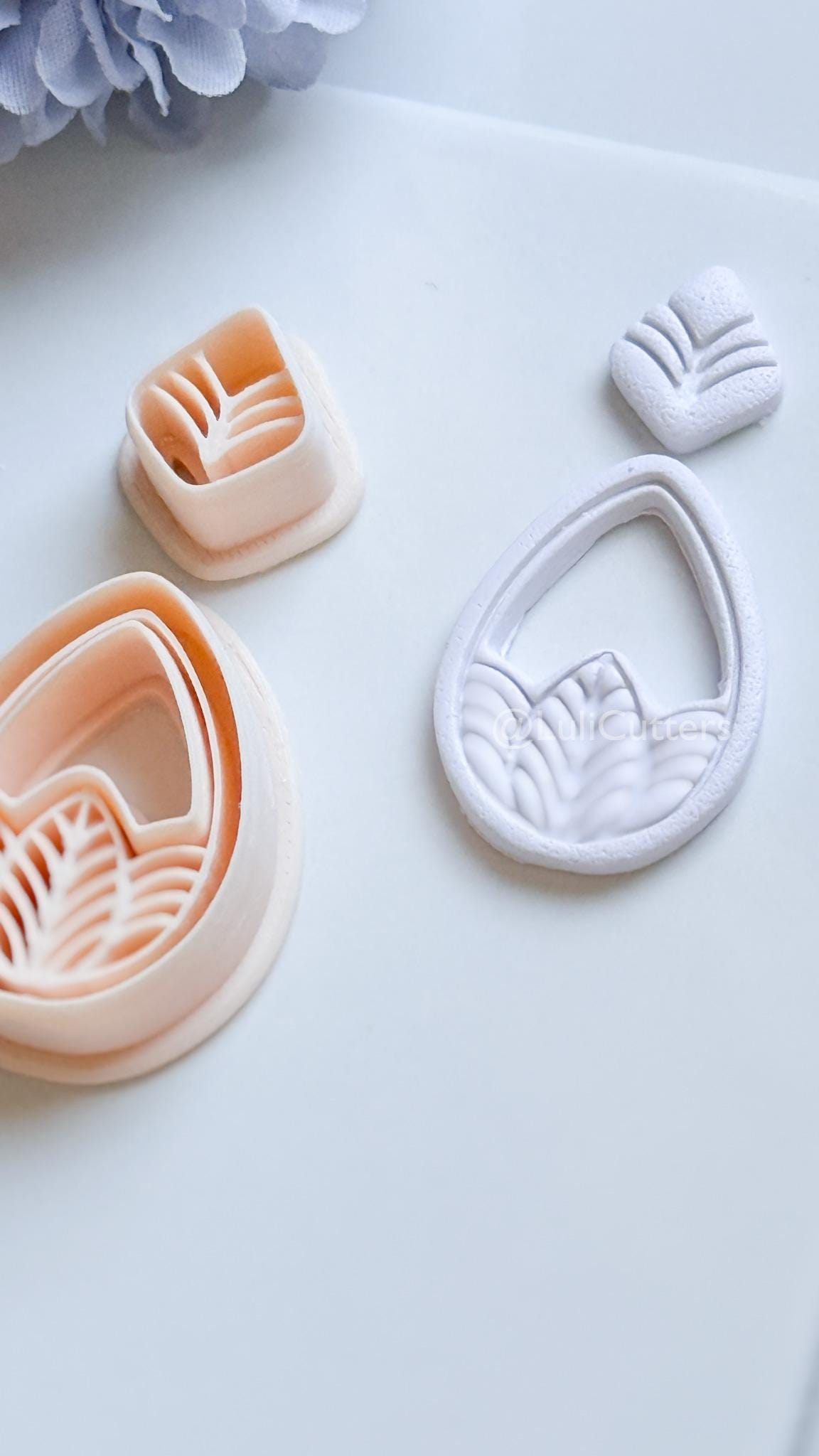 Terra Mae Polymer Clay Cutter: Layered Teardrop for Earrings