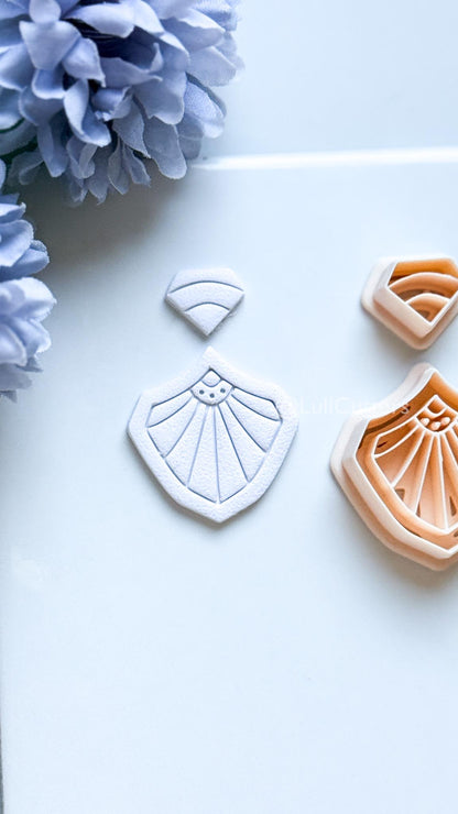 Ray Moss Polymer Clay Cutter: Fan Ray Design for Earrings
