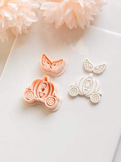 Fairy Tale Ride Clay Cutter Set: Pumpkin Carriage & Winged Accent
