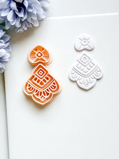 Elodie Clay Cutter: Layered Art Deco Polymer Clay Earring Shape