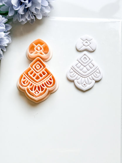 Elodie Clay Cutter: Layered Art Deco Polymer Clay Earring Shape