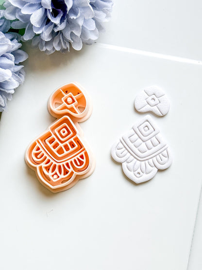 Elodie Clay Cutter: Layered Art Deco Polymer Clay Earring Shape