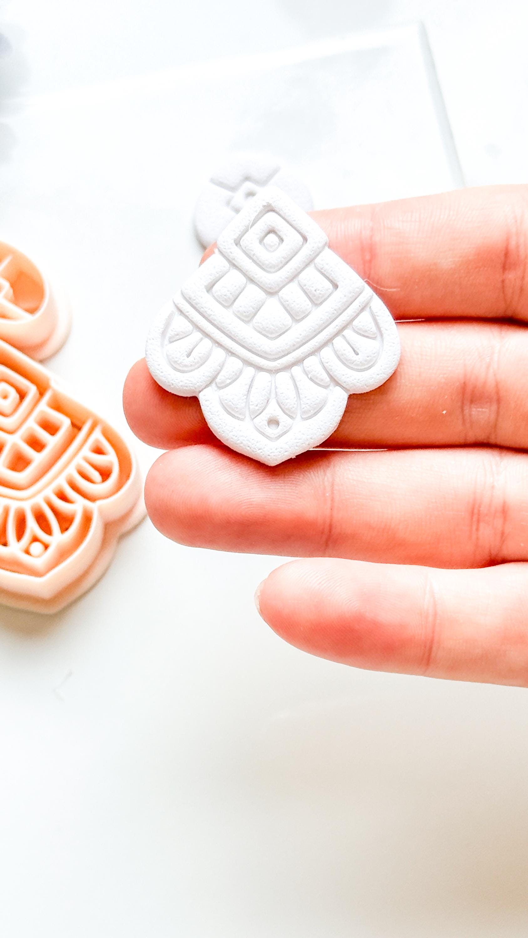 Elodie Clay Cutter: Layered Art Deco Polymer Clay Earring Shape