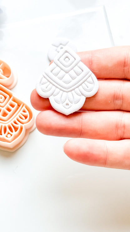 Elodie Clay Cutter: Layered Art Deco Polymer Clay Earring Shape