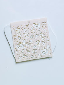 Love Roses Floral Stencil for Polymer Clay