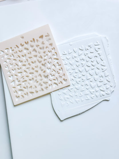 Love Sprinkle Hearts Stencil for Polymer Clay