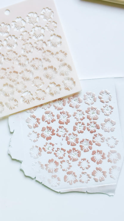 Romance Petals Floral Stencil for Polymer Clay
