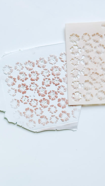 Romance Petals Floral Stencil for Polymer Clay