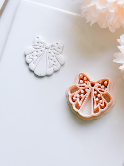 Dottie Bow Cutter: Scalloped Ribbon Shape for Polymer Clay