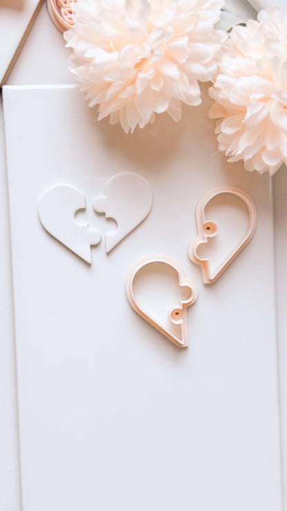 Puzzle Heart Duo Cutter for Polymer Clay