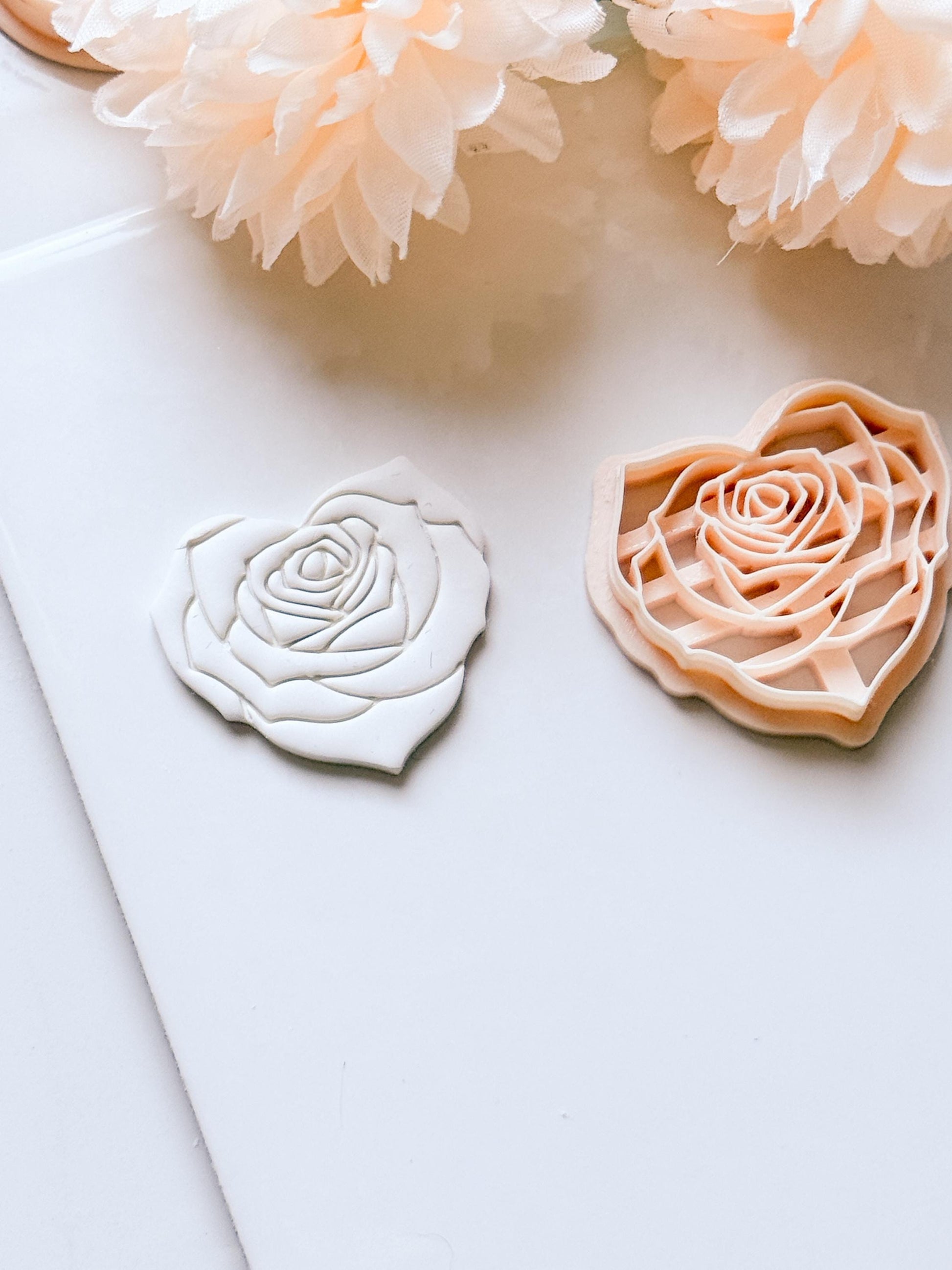 Roseheart Floral Heart Cutter for Polymer Clay