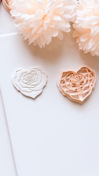Roseheart Floral Heart Cutter for Polymer Clay