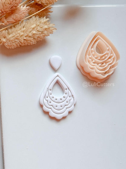 Clarine Clay Cutter: Layered Teardrop Boho Design