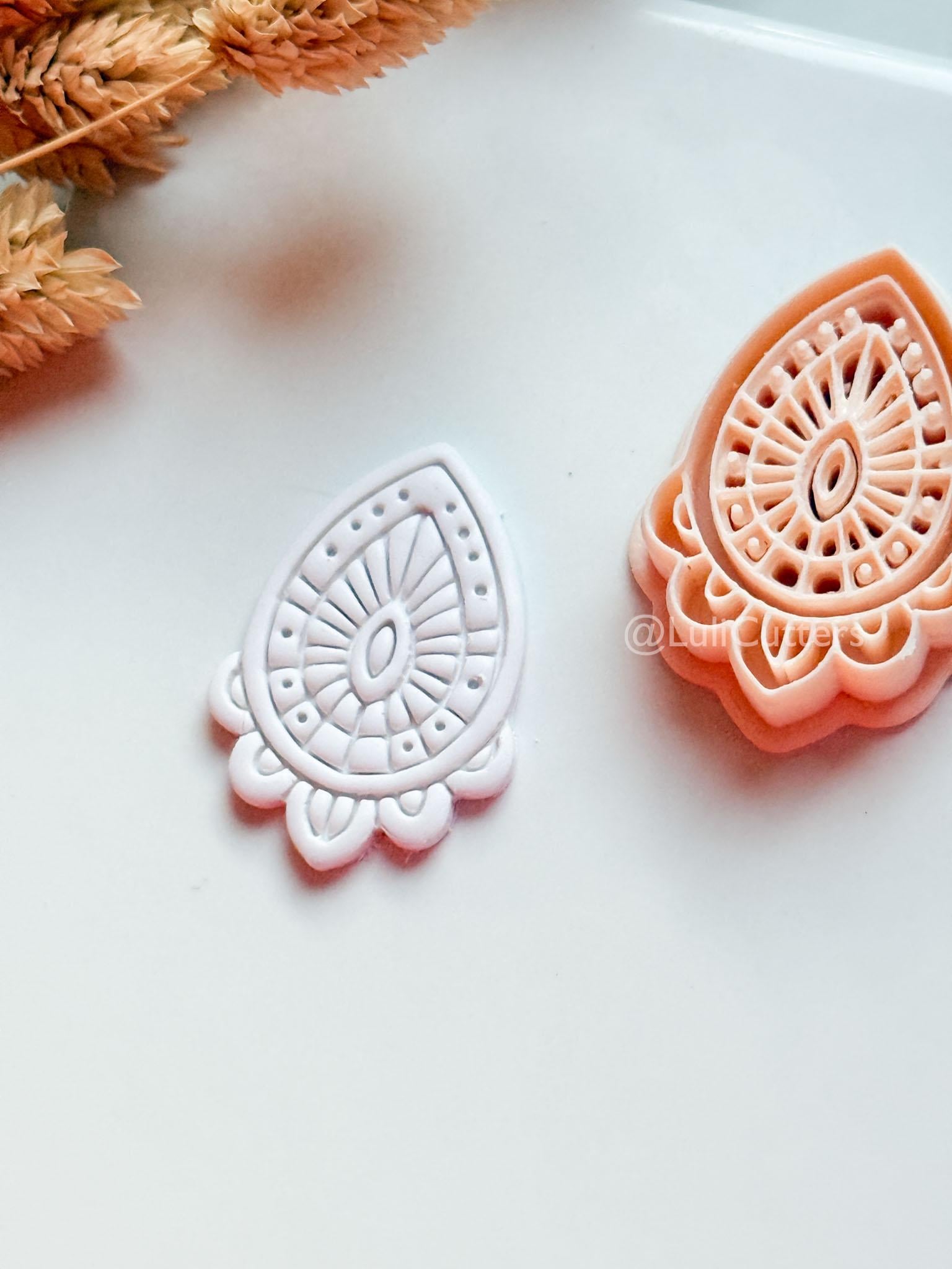 Lume Drop Clay Cutter: Layered Mandala Polymer Clay Earring Shape