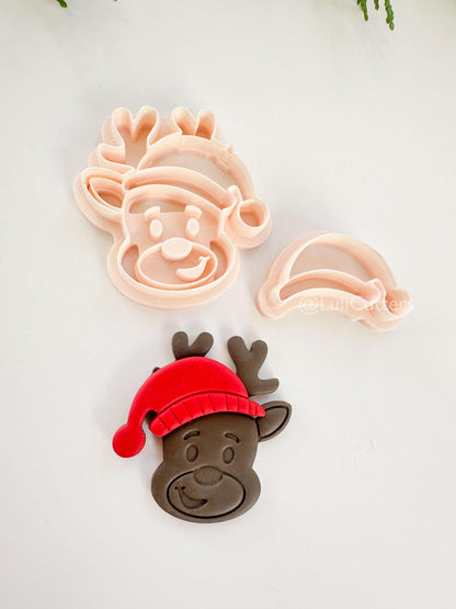 Merry Moose Clay Cutter: Reindeer Christmas Polymer Clay Tool
