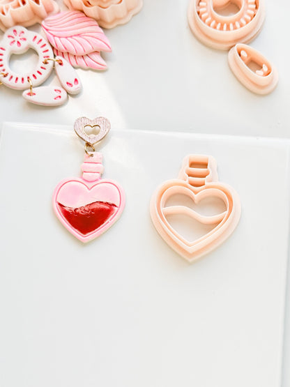 Love Potion Heart Bottle Cutter for Polymer Clay