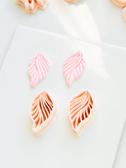 Leafy Waves Polymer Clay Cutter: Botanical Shapes