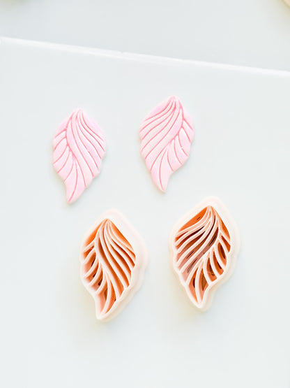 Leafy Waves Polymer Clay Cutter: Botanical Shapes
