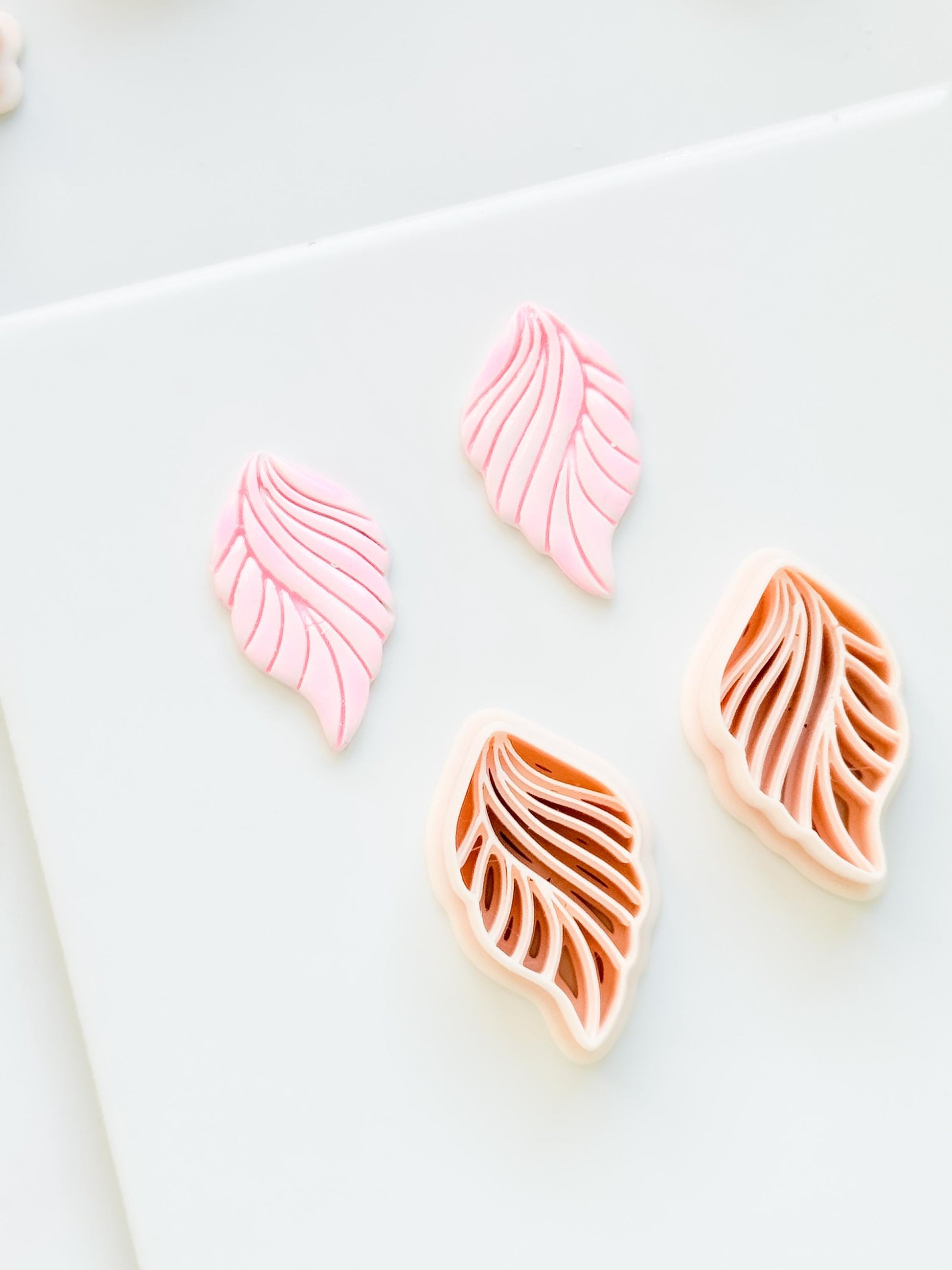 Leafy Waves Polymer Clay Cutter: Botanical Shapes