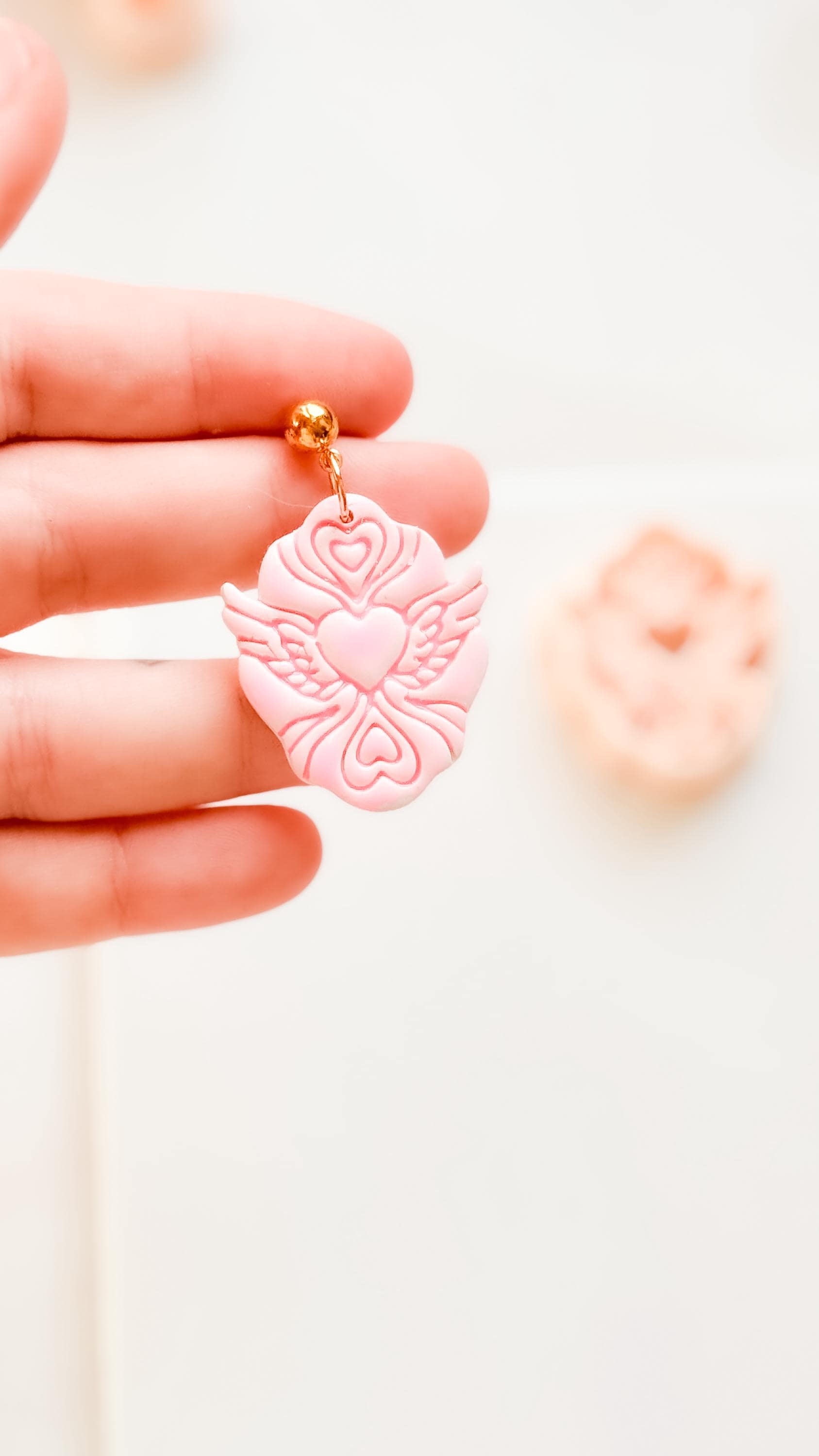 Flying Valentine Clay Cutter: Winged Heart Design