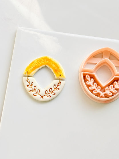 Laurel Arch Duo Clay Cutters: Classic Botanical Frame