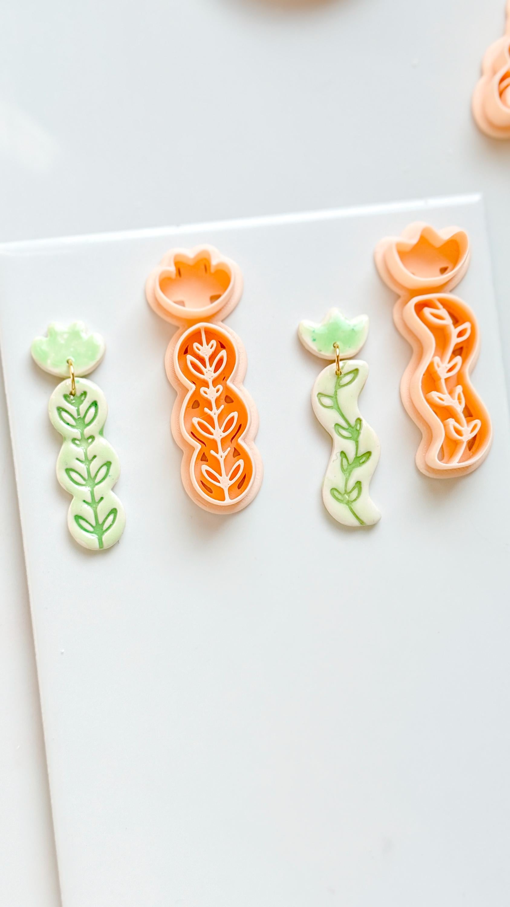 Sprig Set Clay Cutter: Botanical Vine Earring Shapes