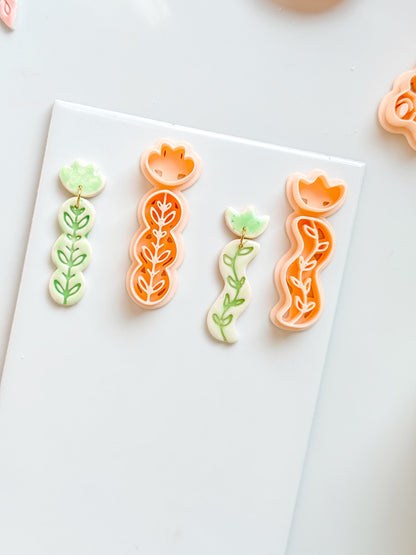 Sprig Set Clay Cutter: Botanical Vine Earring Shapes