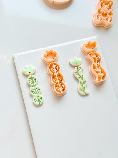 Sprig Set Clay Cutter: Botanical Vine Earring Shapes