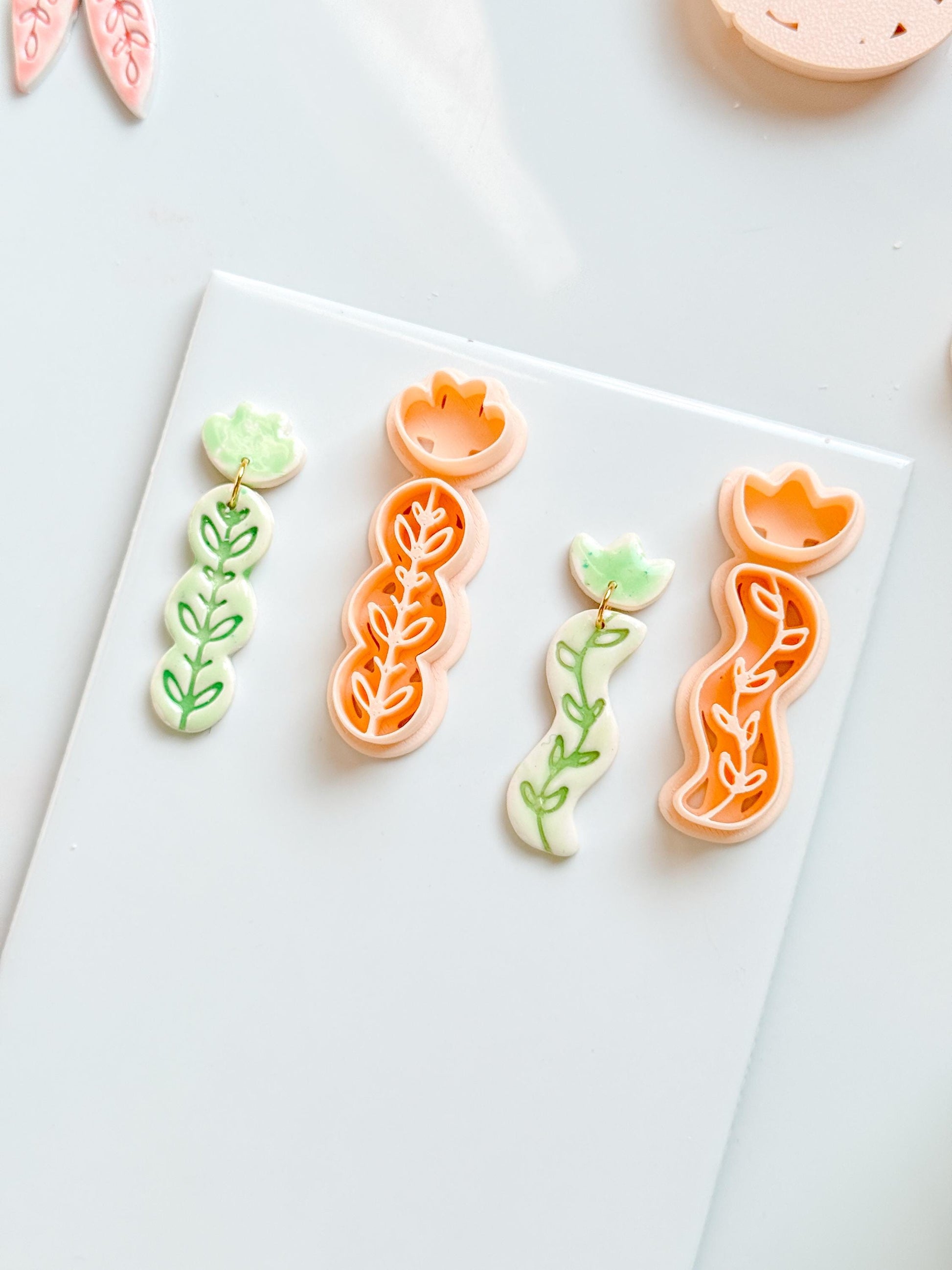 Sprig Set Clay Cutter: Botanical Vine Earring Shapes