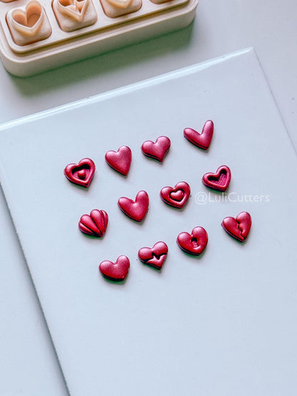 Micro Valentine Heart Clay Cutters: Love Symbols Set