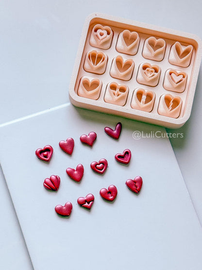 Micro Valentine Heart Clay Cutters: Love Symbols Set