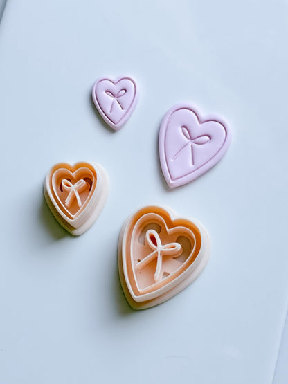 Liora Heart Clay Cutter: Bow Detail Heart