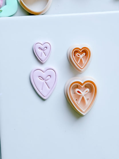 Liora Heart Clay Cutter: Bow Detail Heart