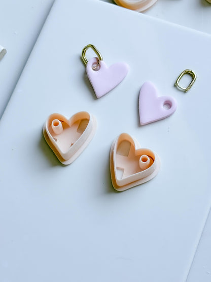 Interchangeable Hoop Heart Clay Cutter: Open Heart Silhouette
