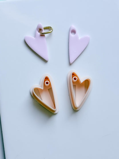 Interchangeable Hoop Heart Clay Cutter: Open Heart Silhouette