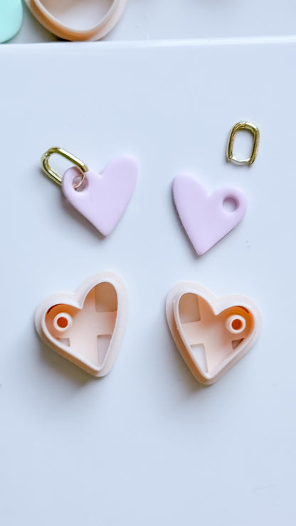 Interchangeable Hoop Heart Clay Cutter: Open Heart Silhouette