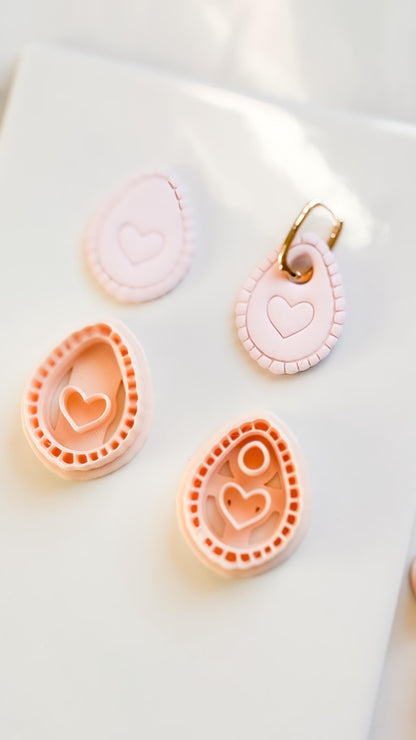 Interchangeable Teardrop Heart Clay Cutter Set: With Hole or No Hole Option