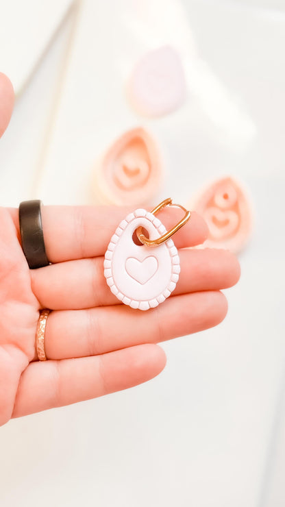 Interchangeable Teardrop Heart Clay Cutter Set: With Hole or No Hole Option