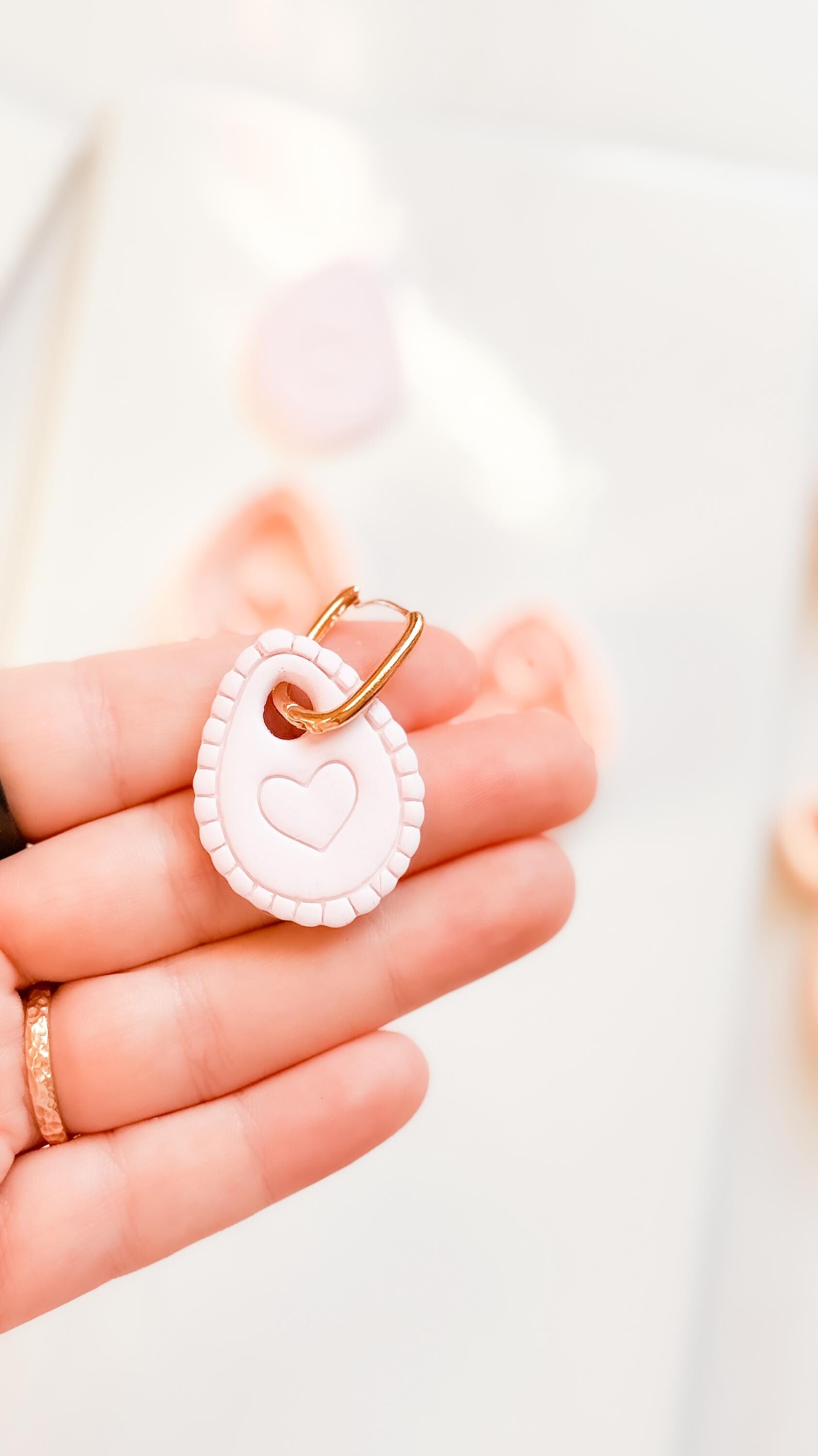 Interchangeable Teardrop Heart Clay Cutter Set: With Hole or No Hole Option