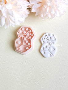 Lucky Hearts Clay Cutter: Heart-Pattern Dice Shape