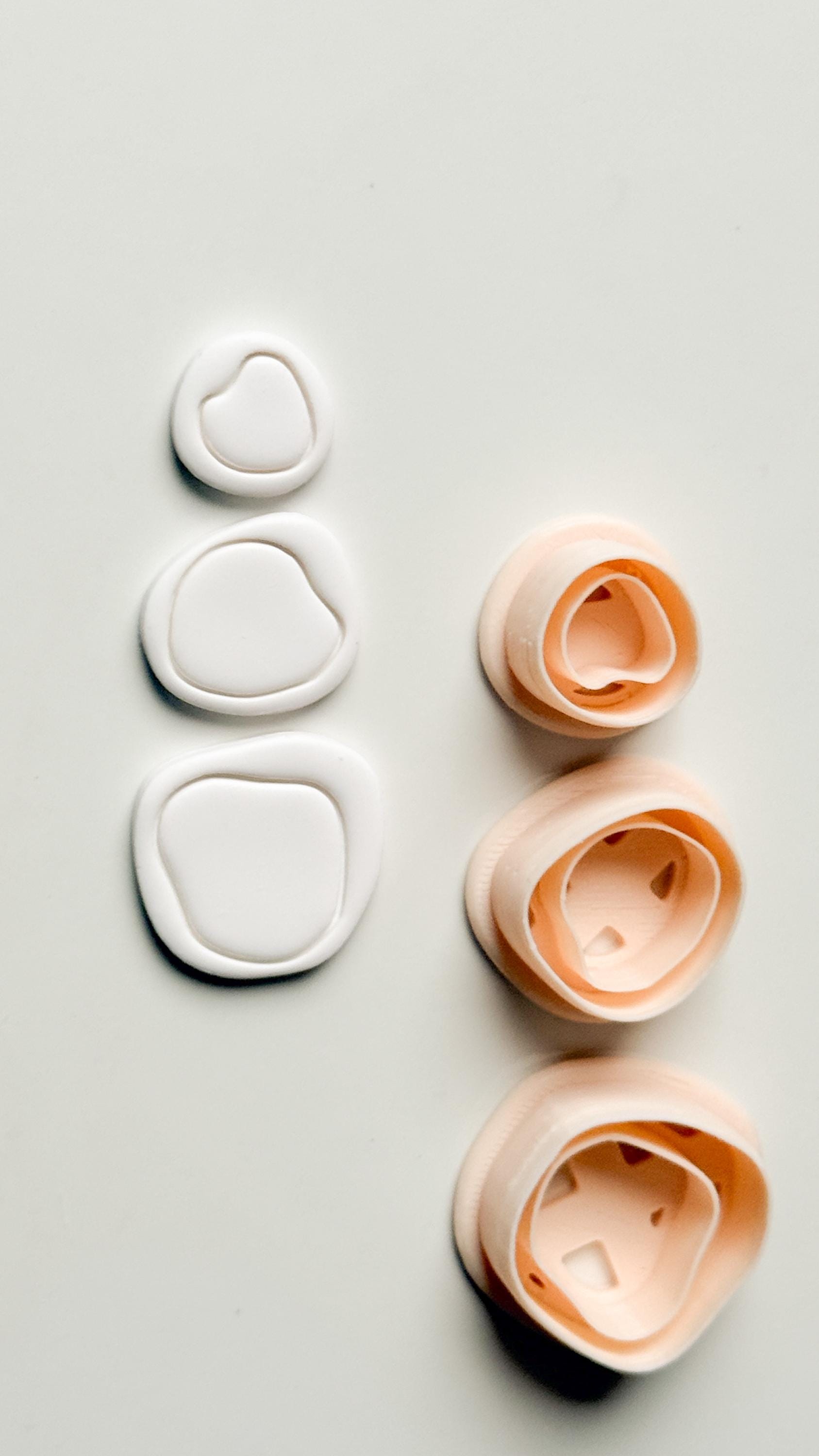 Cloud Pebble Trio Clay Cutters: Organic Pebble Shapes Set