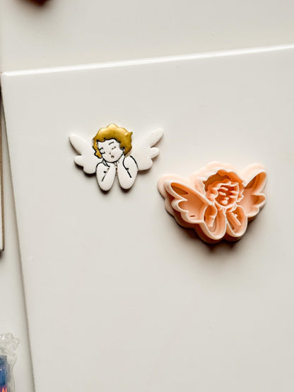 Dreamy Cherub Clay Cutter: Angel Figure Design